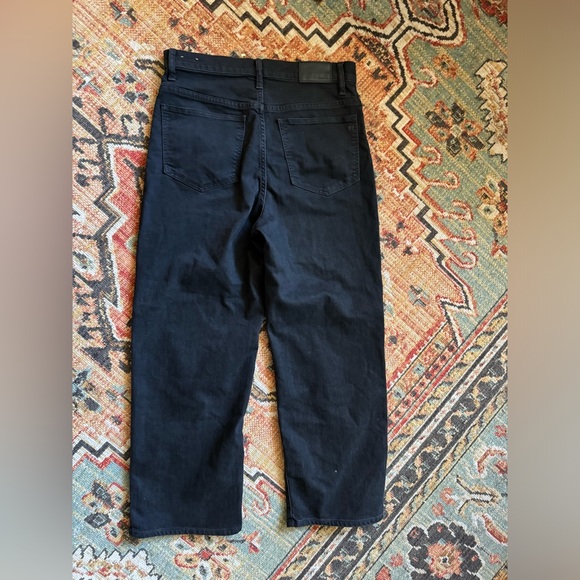 Madewell Slim Wide Leg Crop High Rise Jeans in Lunar Wash Black Size 29 - Picture 6 of 7
